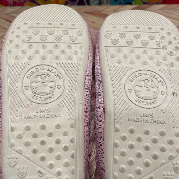 Girls Build A Bear Pink Glitter Reindeer Slippers Size L(4/5) - Picture 5 of 5